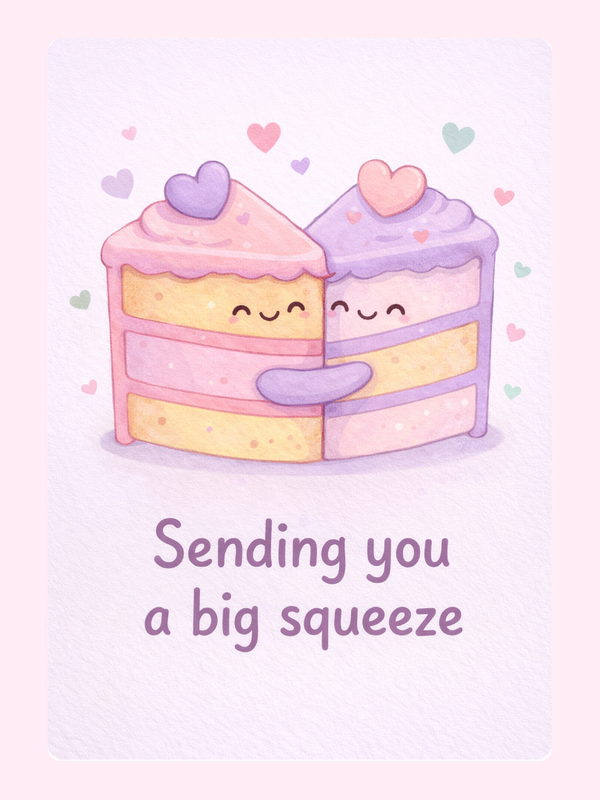 Big Squeeze Sweet Slices Cake Card letterbox cake card with freshly baked cake slices
