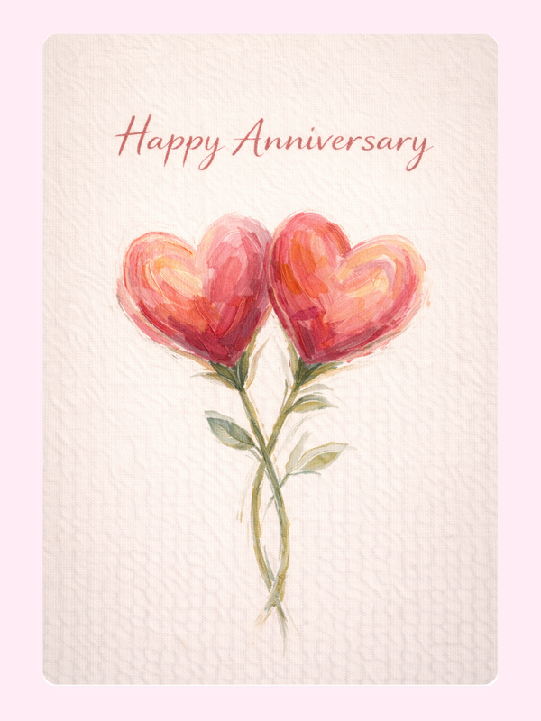 G-ANNIV-04 letterbox cake card with freshly baked cake slices