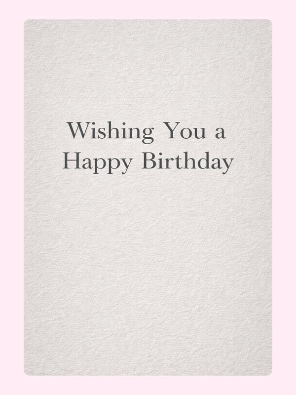Elegant minimalist birthday card with the message "Wishing You a Happy Birthday" on a soft textured background.