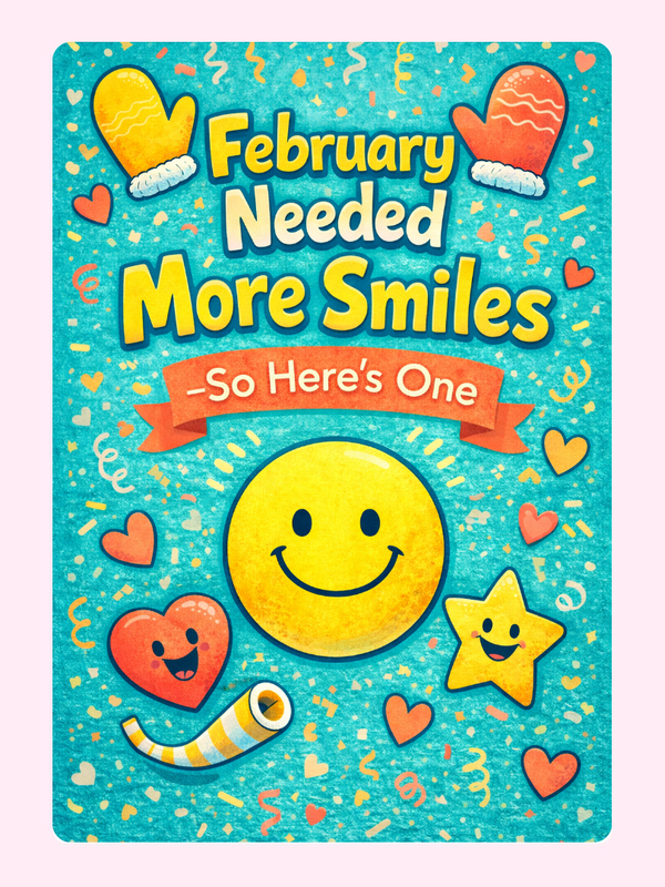 February Joy Cake Card, just because