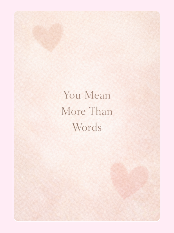 More than words Cake Card, Valentine's Day
