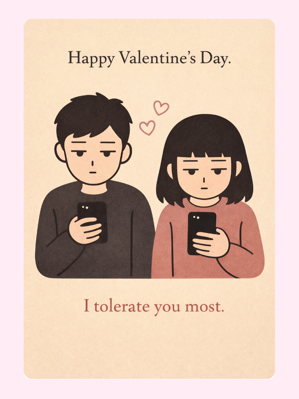 Two Phones Cake Card, Valentine's Day