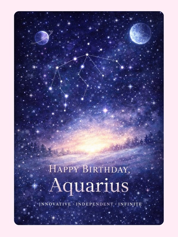 Starwave Cake Card, birthday