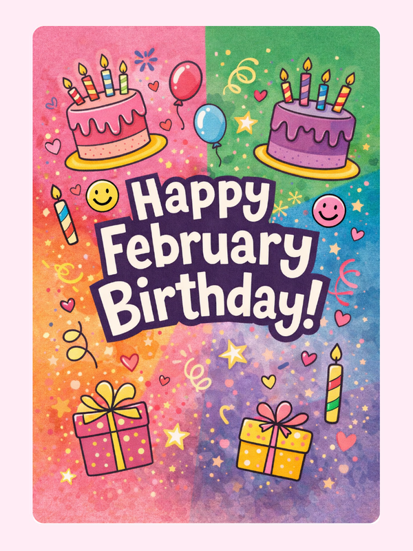 Sweet letterbox cake card with freshly baked cake slices