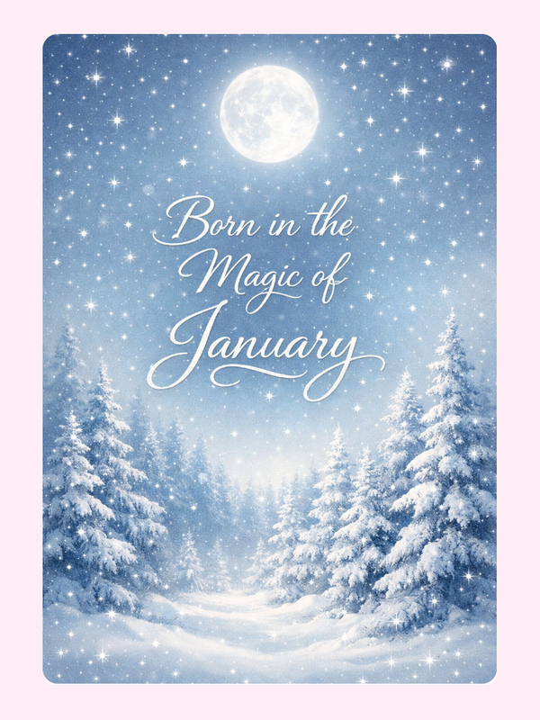January White Trees Cake Card, birthday