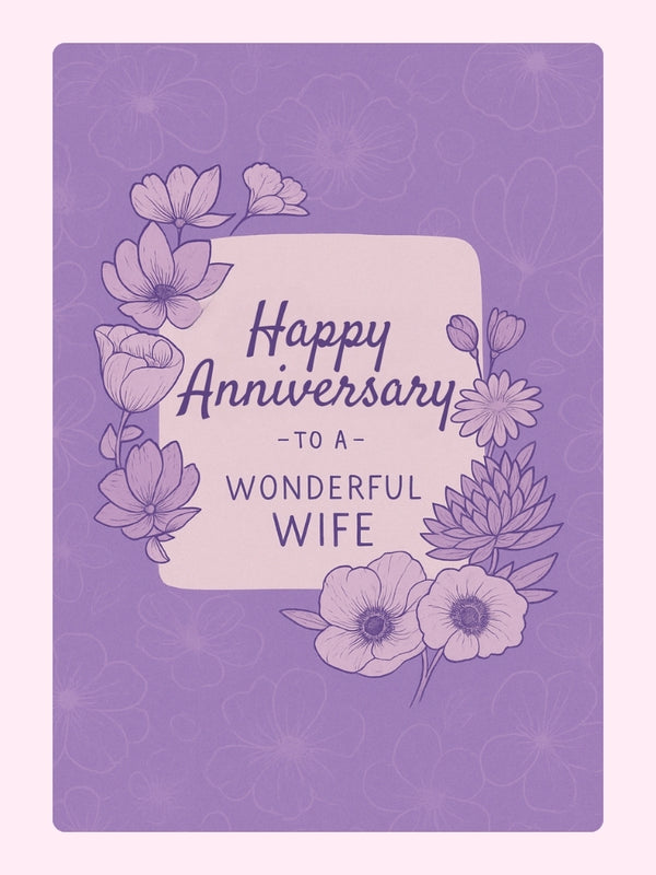 Happy Anniversary to a Wonderful Wife Cake Card