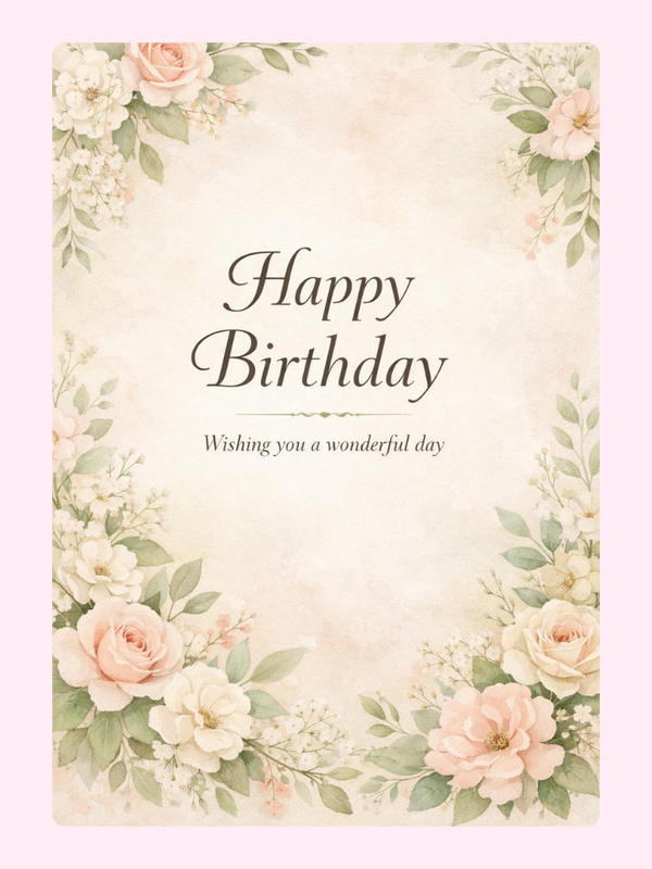 soft floral birthday cake card by post UK letterbox birthday gift edible greeting card with flowers