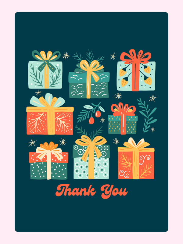 Thank You Gifts Cake Card
