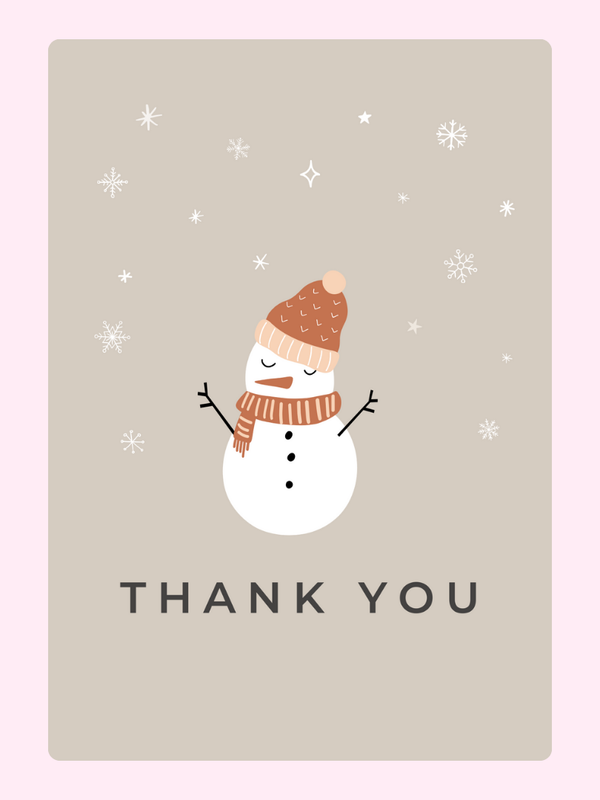 Thank You Snow Man Cake Card