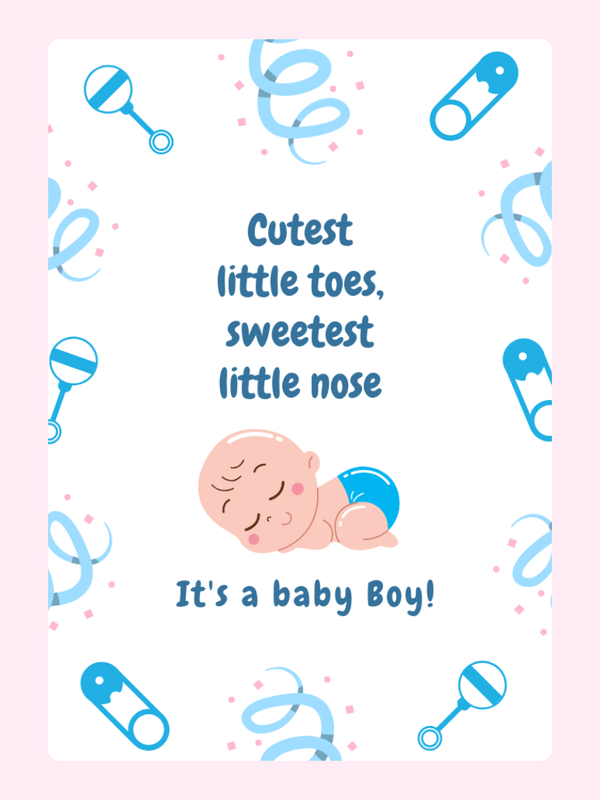 Baby boy announcement card