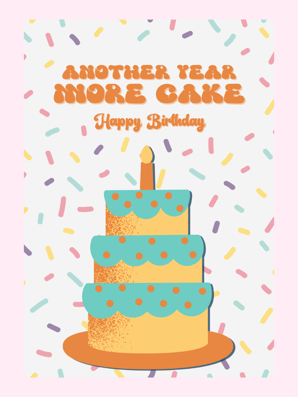 Another Year More Cake Cake Card, birthday