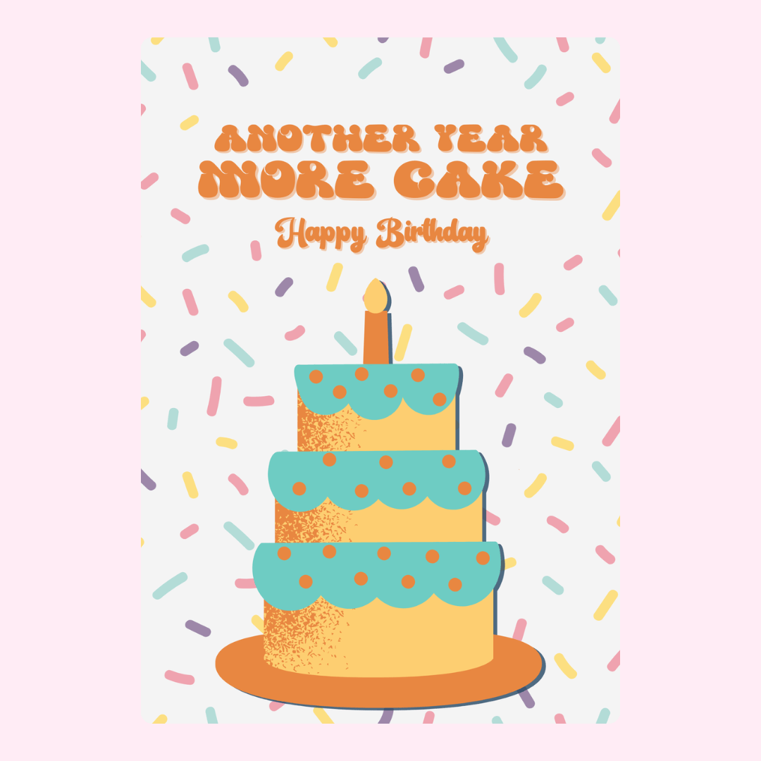 Happy Birthday card with cake design