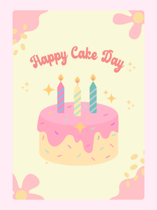 Happy Cake Day card design, 2024