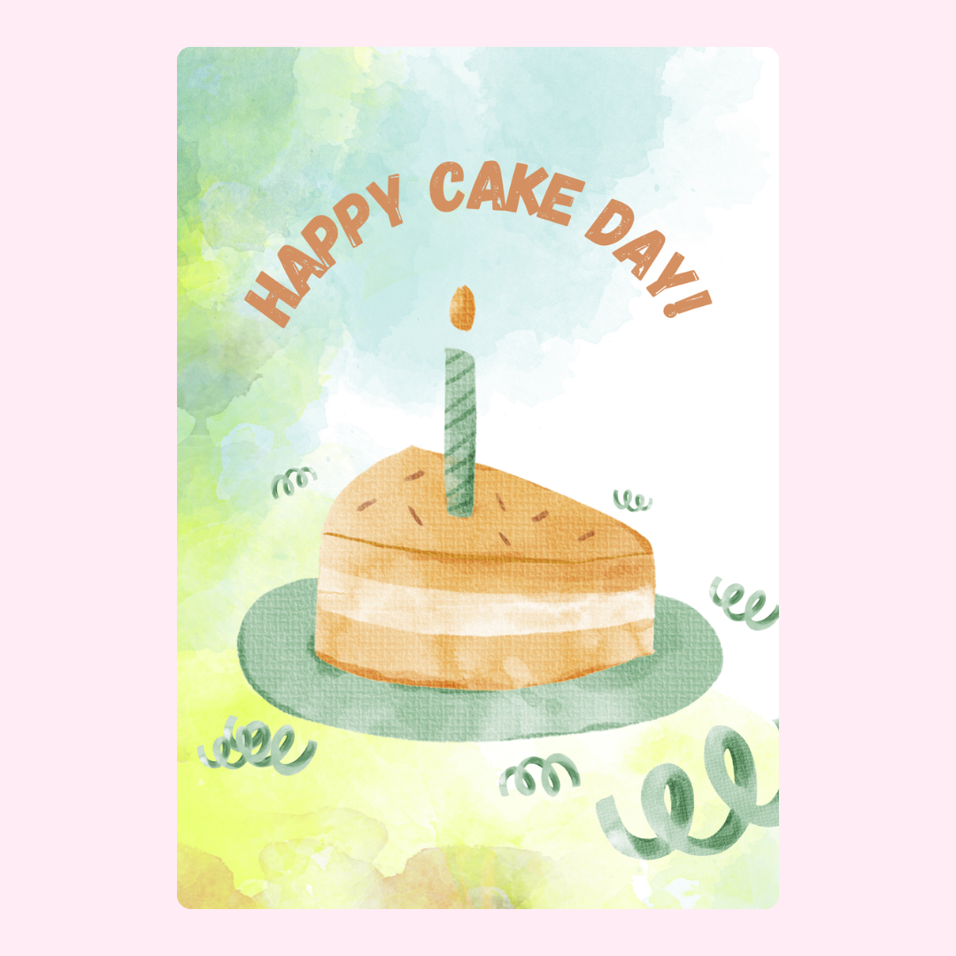 Happy Cake Day watercolor design
