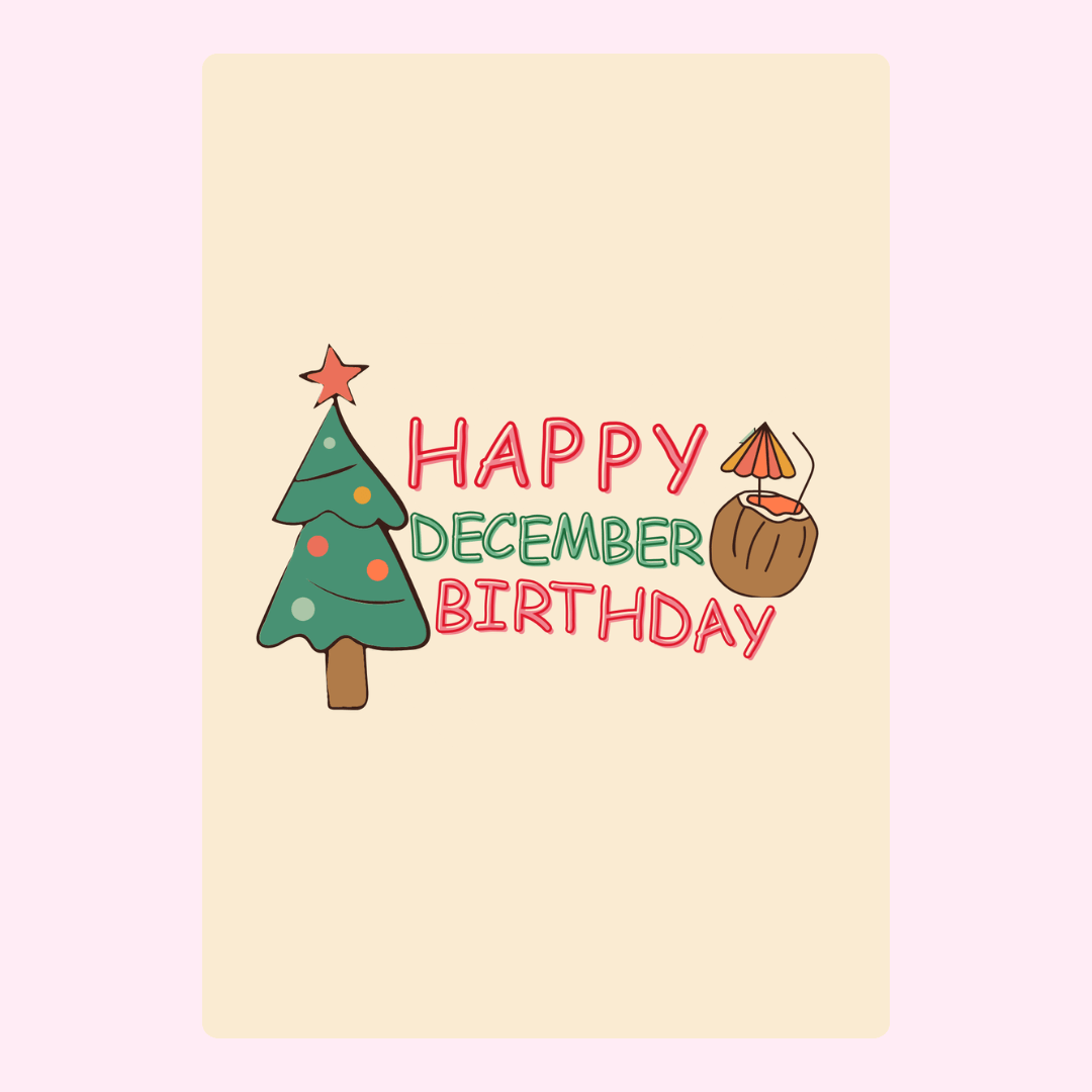 Happy December Birthday card design