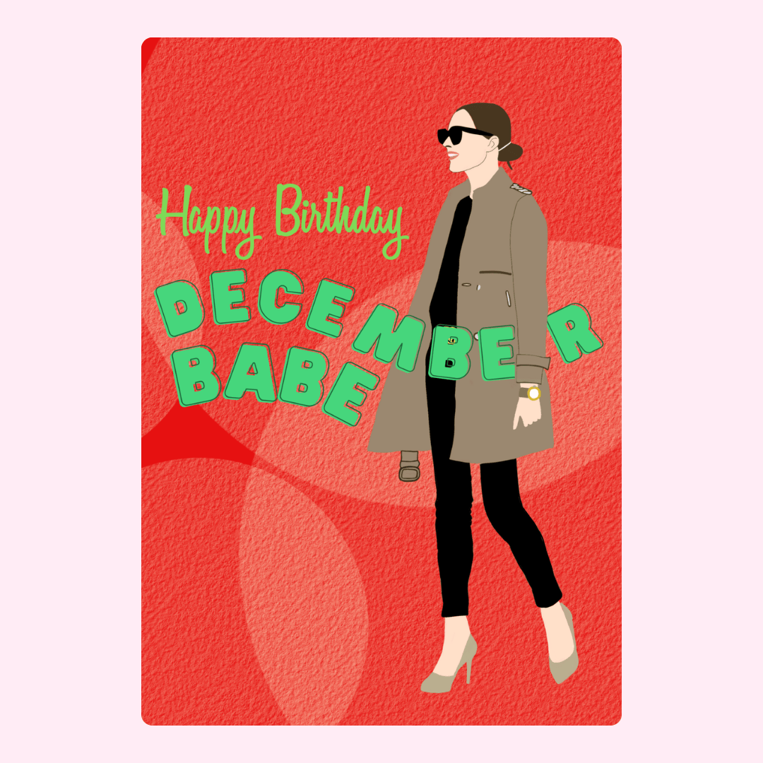 Happy Birthday December Babe card design