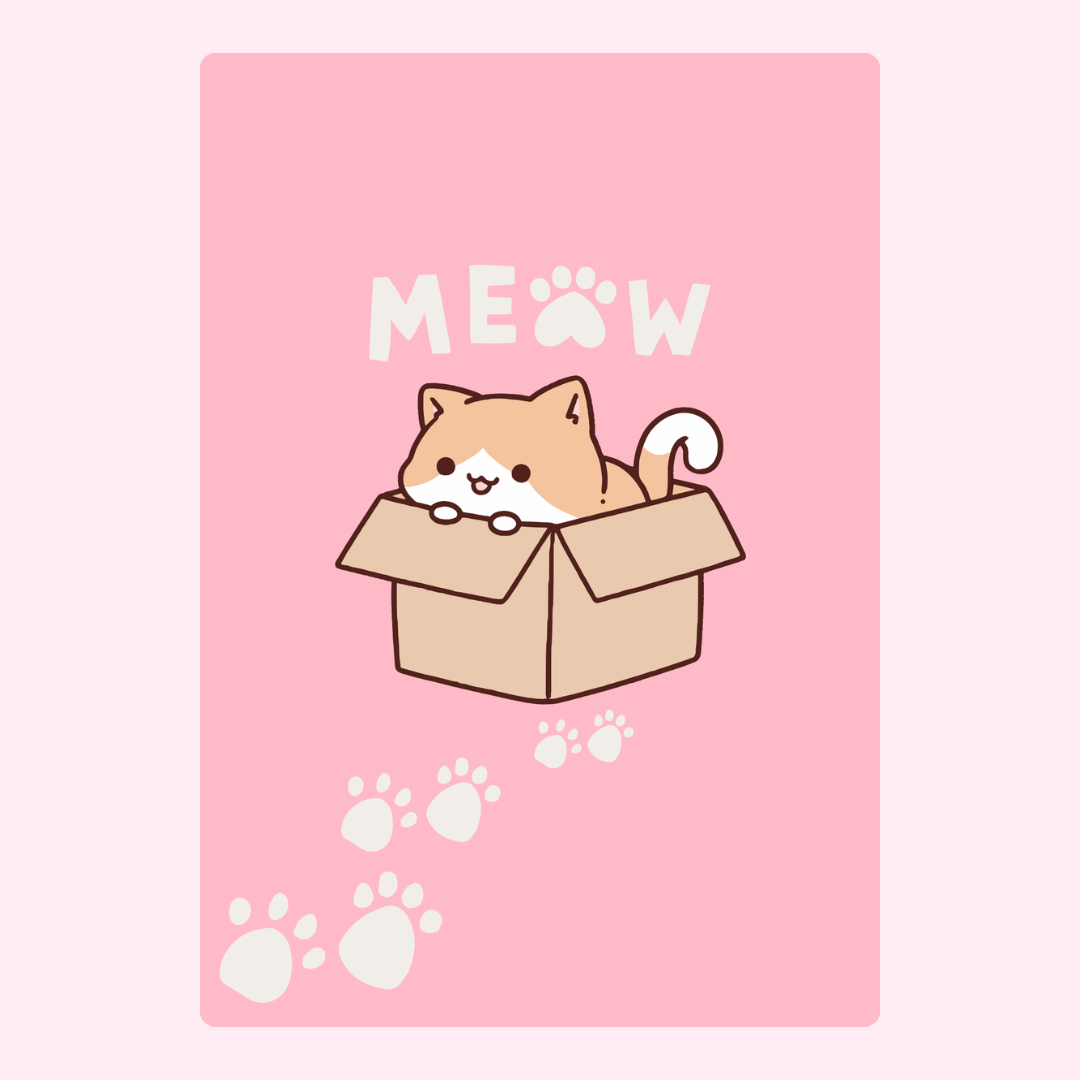 Cute cat in a box illustration, design from Nov 22, 2024