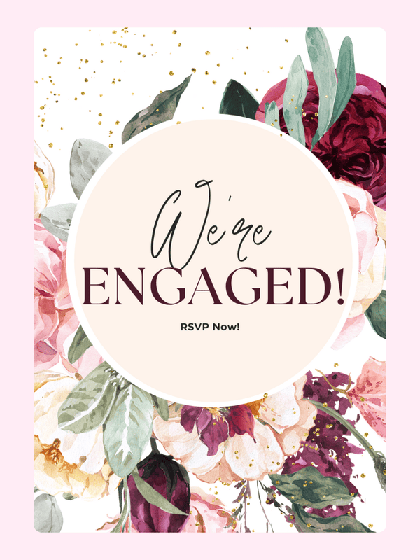 Engagement announcement with floral design - RSVP Now!