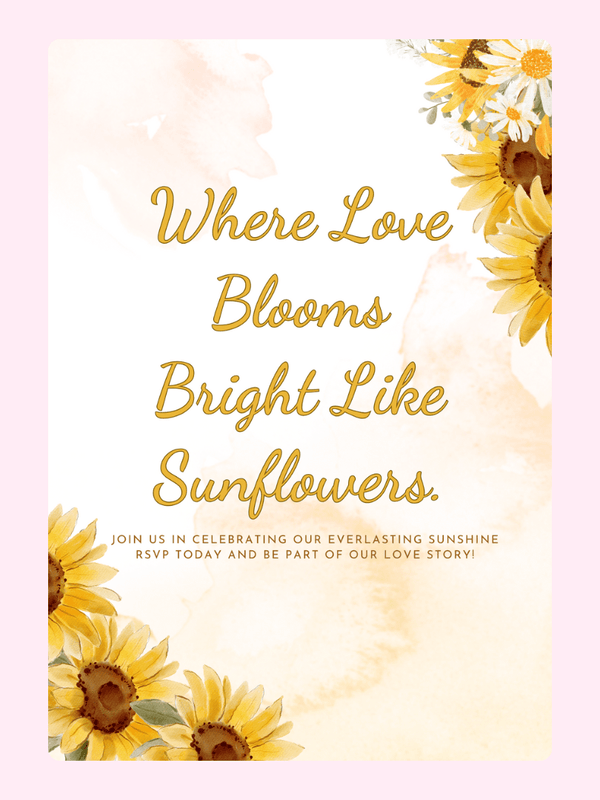 Sunflower wedding invitation, Where Love Blooms