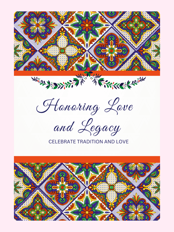 Honoring Love and Legacy invitation with tile design