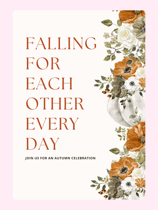 Autumn celebration invitation with floral design