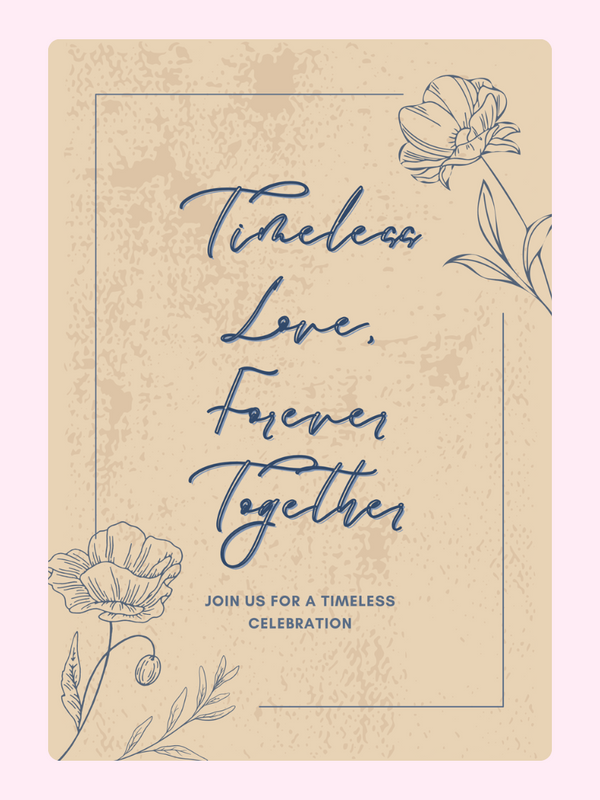 Timeless Celebration invitation with floral design