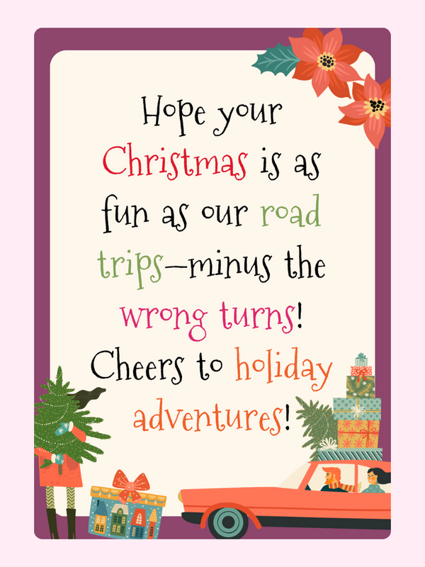 Christmas card with holiday adventure wishes.
