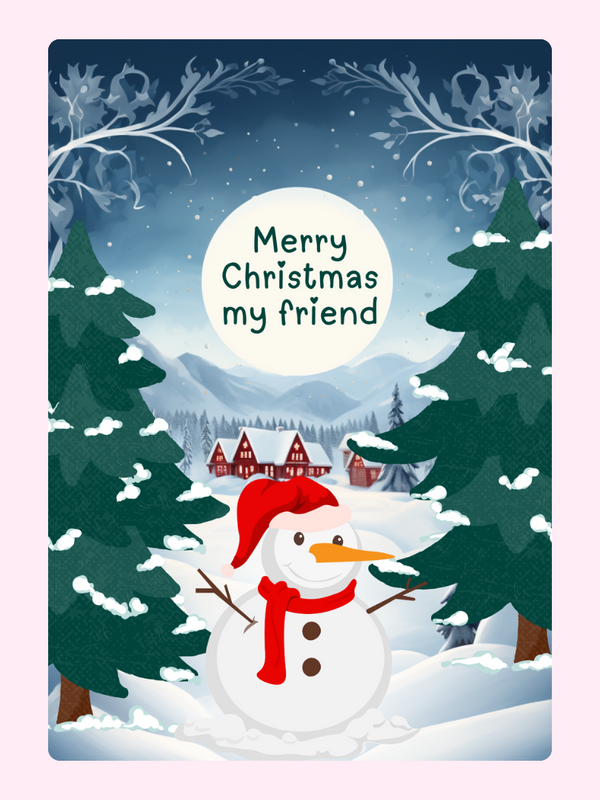 My Friend Snowman Christmas Cake Card