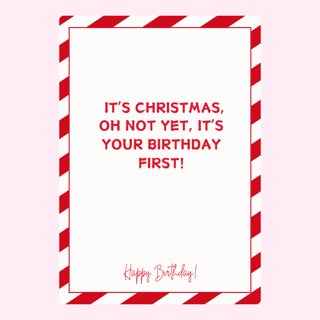 Birthday card with Christmas & birthday message
