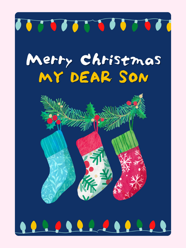 Merry Christmas My Dear Son Cake Card
