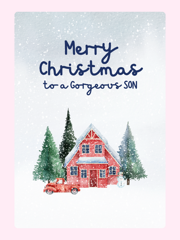 Merry Christmas21 Cake Card, for a son
