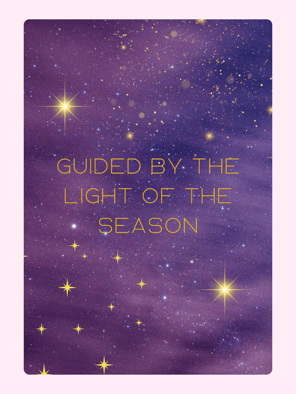 Guided by the light of the season on starry background.