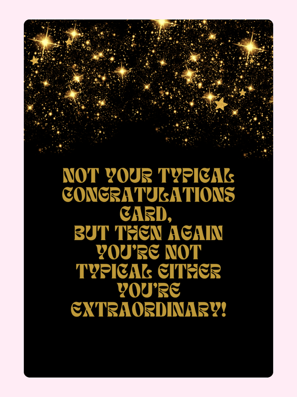 You Are Extraordinary Cake Card