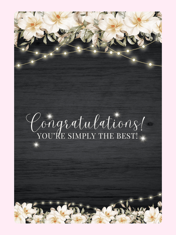 Congratulations Flowers And Lights Cake Card