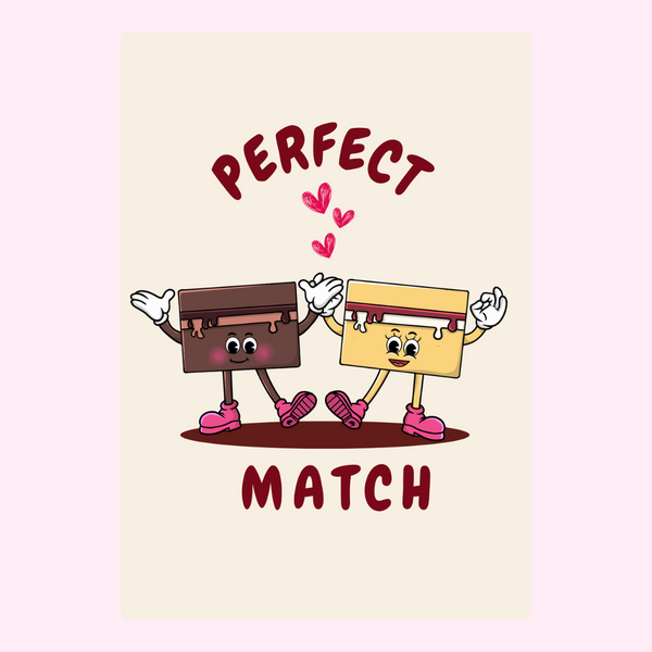 Perfect Match Cartoon Cake Card