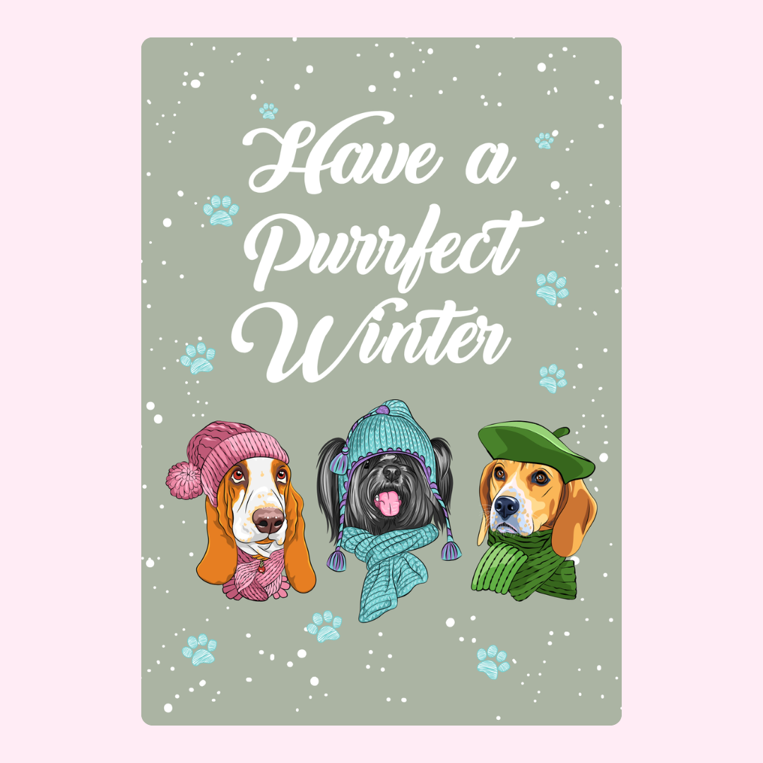 Have a Purrfect Winter dogs in hats design