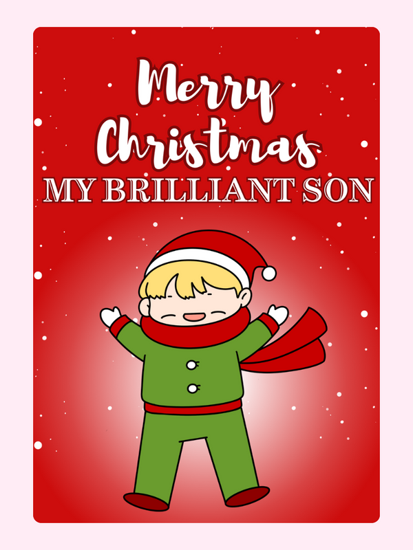 Christmas card for son with Merry Christmas message.
