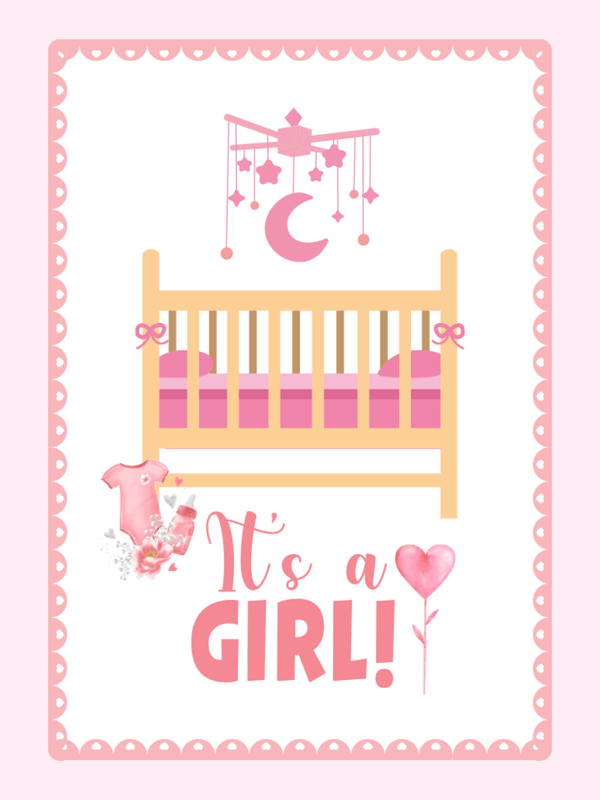 Baby girl nursery design with crib and mobile