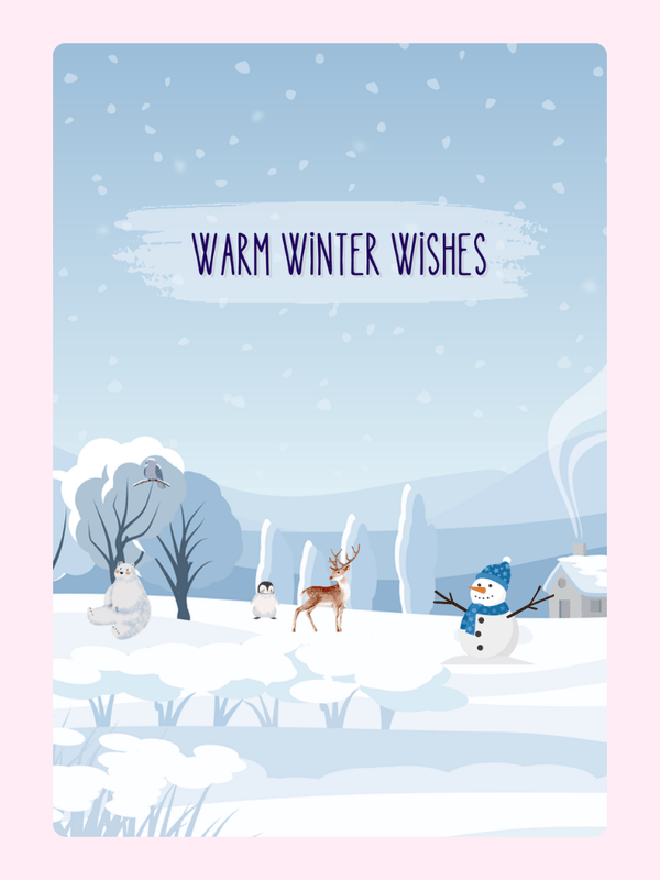 Snowman And Deer Winter Wishes Cake Card, just because