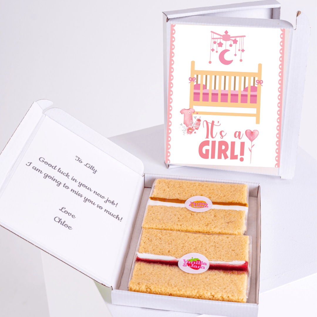 Baby girl cake gift box.