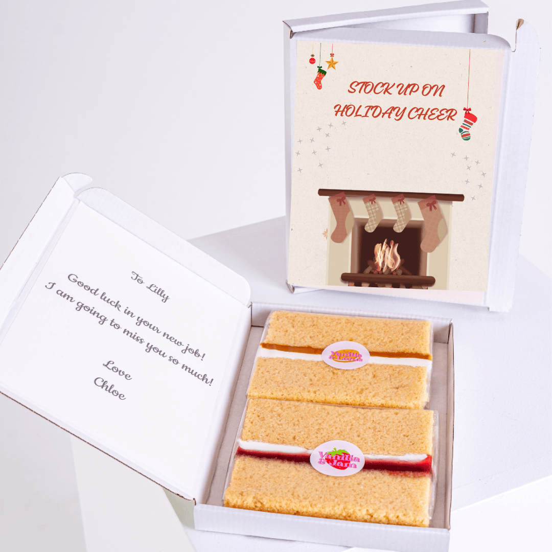 Holiday cheer cake gift box for Lilly