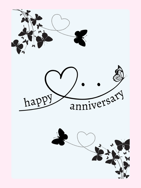 Happy Anniversary card with butterflies, design 73.