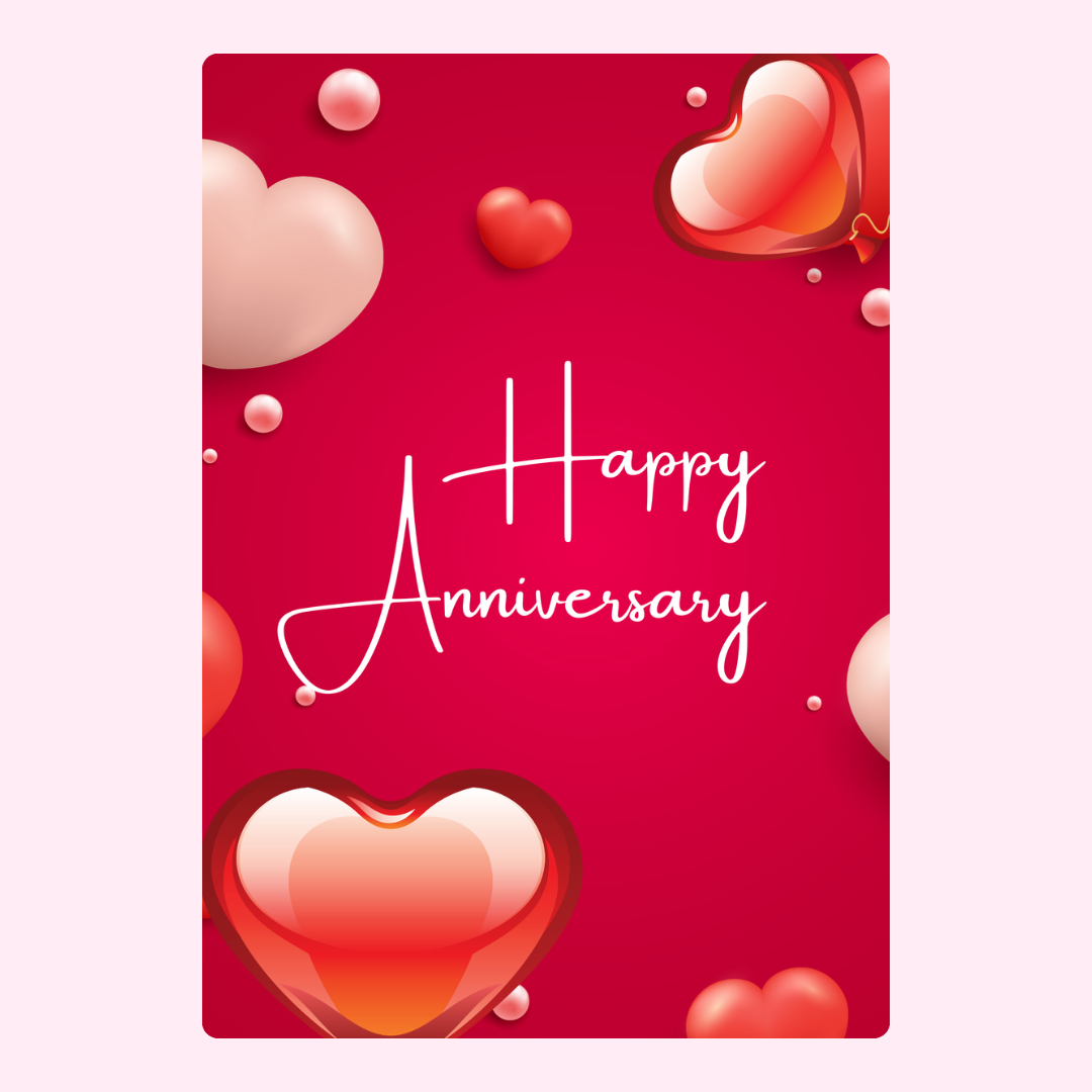 Happy Anniversary card with hearts