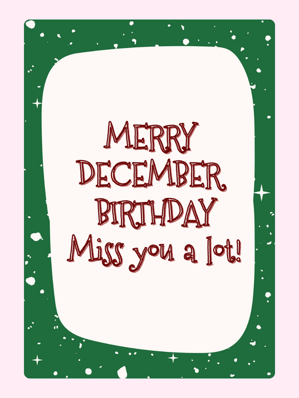 Merry December Birthday Cake Card