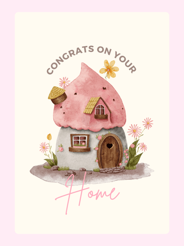 Congrats on your new home card - watercolor house design