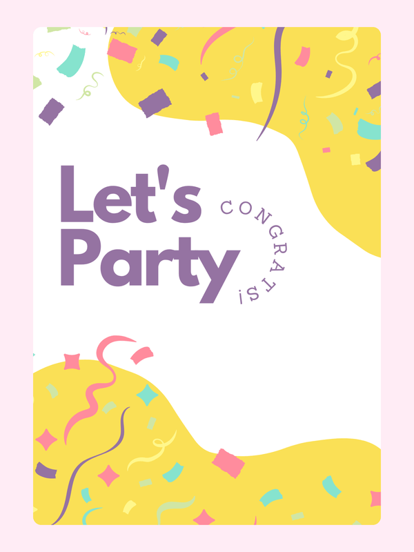 Congrats Party Cake Card
