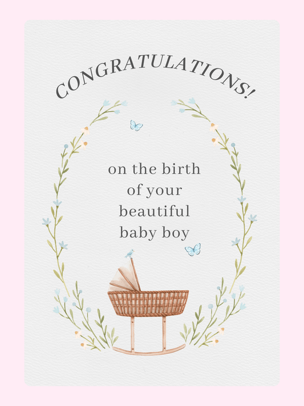 Beautifull Baby Boy Cake Card