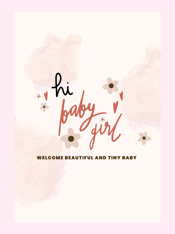 Hi Baby Girl Cake Card