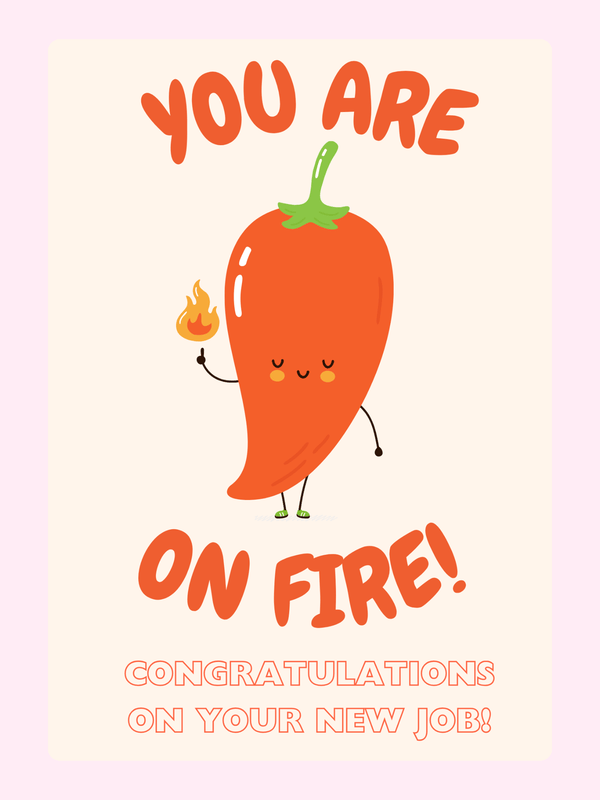 Website Congrats Card - You Are On Fire!