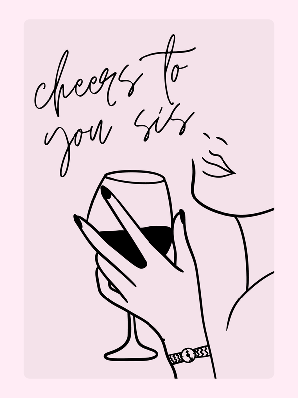 Cheers To You Sis Cake Card, for a sister